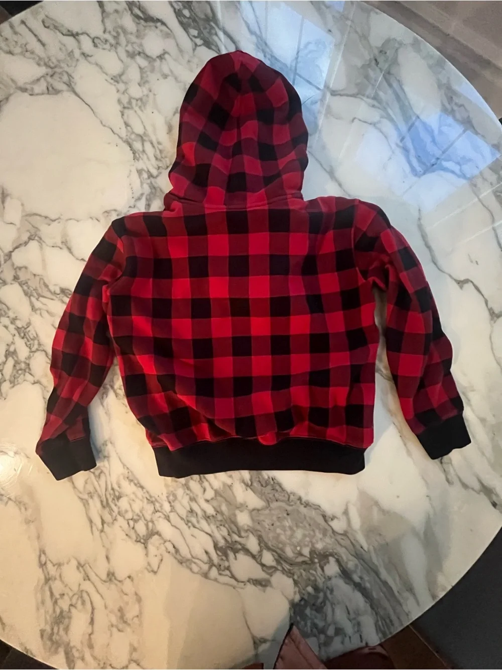 Ralph Lauren Red & Black Buffalo Check Polo Bear Hoodie